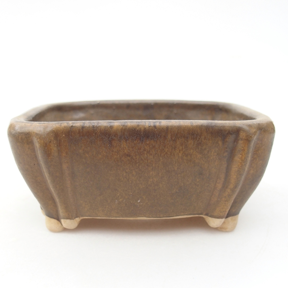 Bol à bonsaï en céramique 10,5 x 8,5 x 4 cm, brun