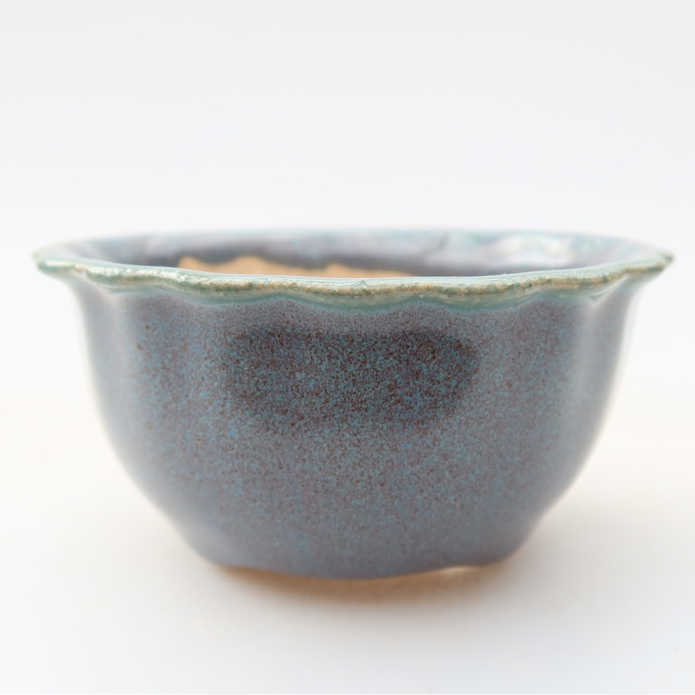 Pot à bonsaï en céramique 7 x 7 x 3,5 cm, couleur grise