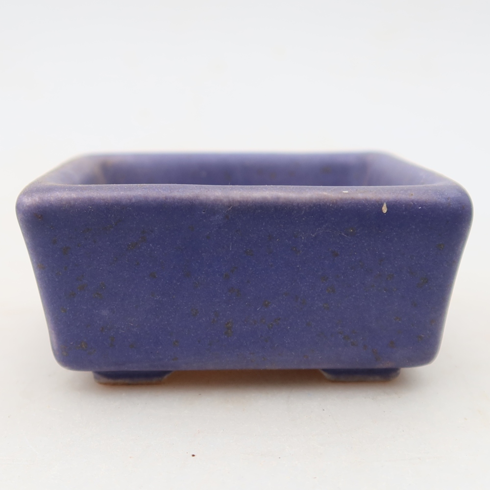 Pot à bonsaï en céramique 7 x 7 x 3,5 cm, couleur violette