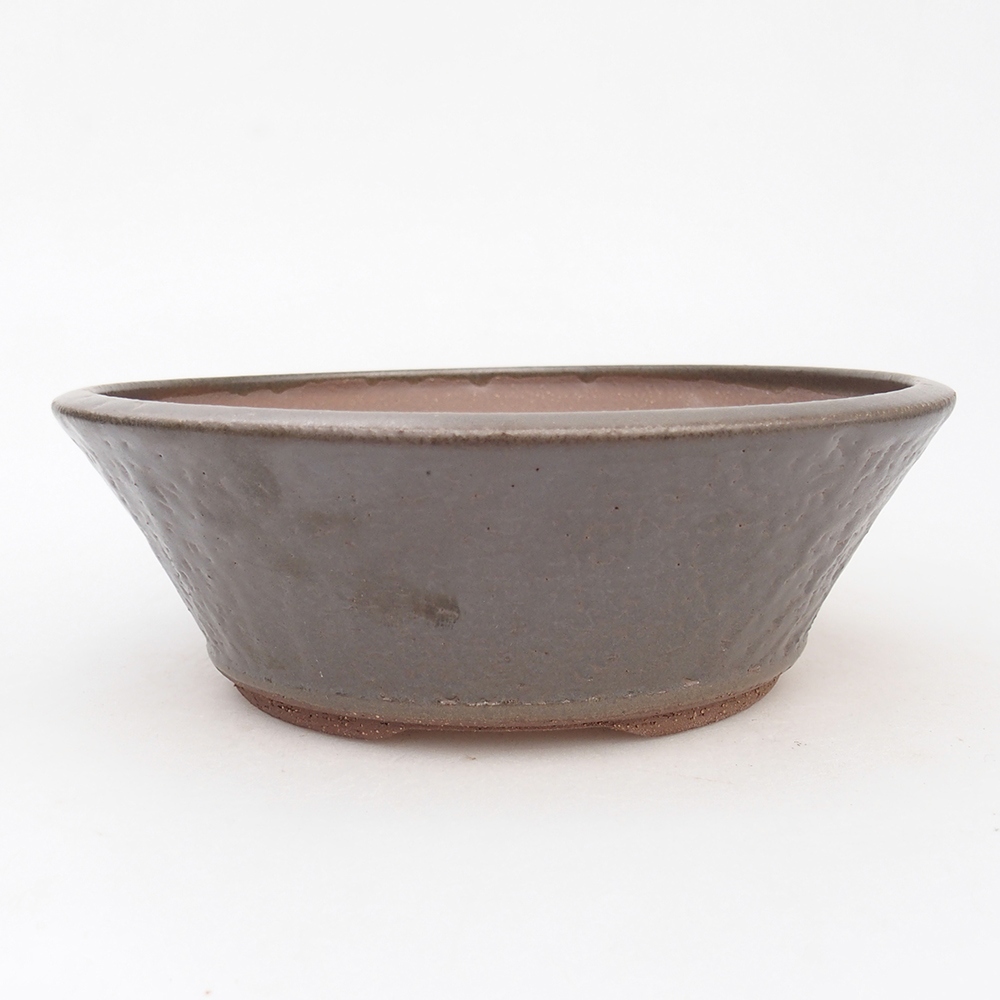 Bol à bonsaï en céramique 17,5 x 17,5 x 6 cm, couleur métal