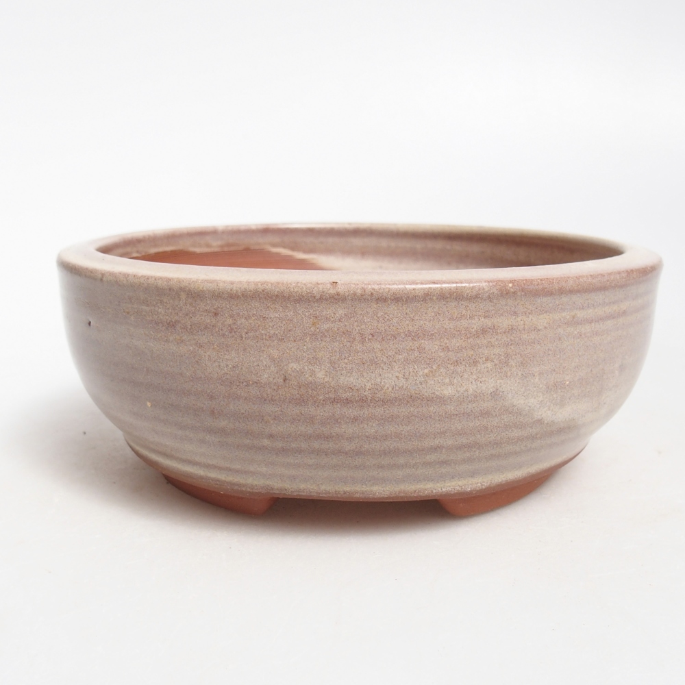 Bol à bonsaï en céramique 14,5 x 14,5 x 5,5 cm, couleur beige