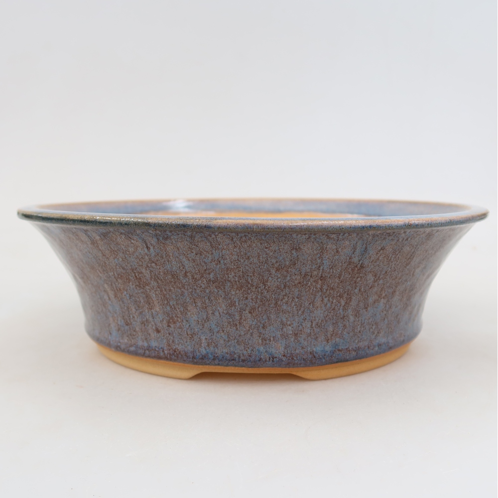 Bol à bonsaï en céramique 24,5 x 24,5 x 7 cm, couleur bleu