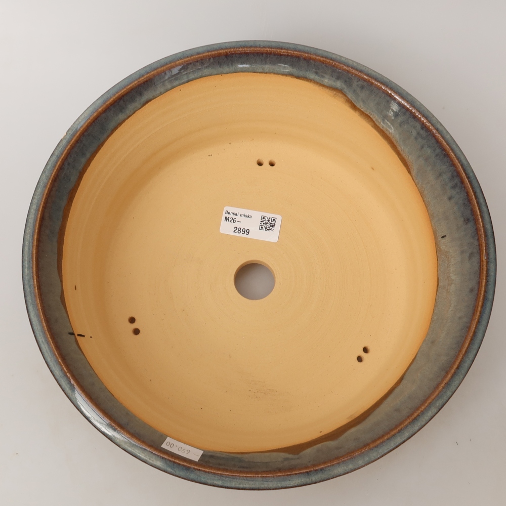 Pot à bonsaï en céramique 27,5 x 27,5 x 8,5 cm, couleur grise