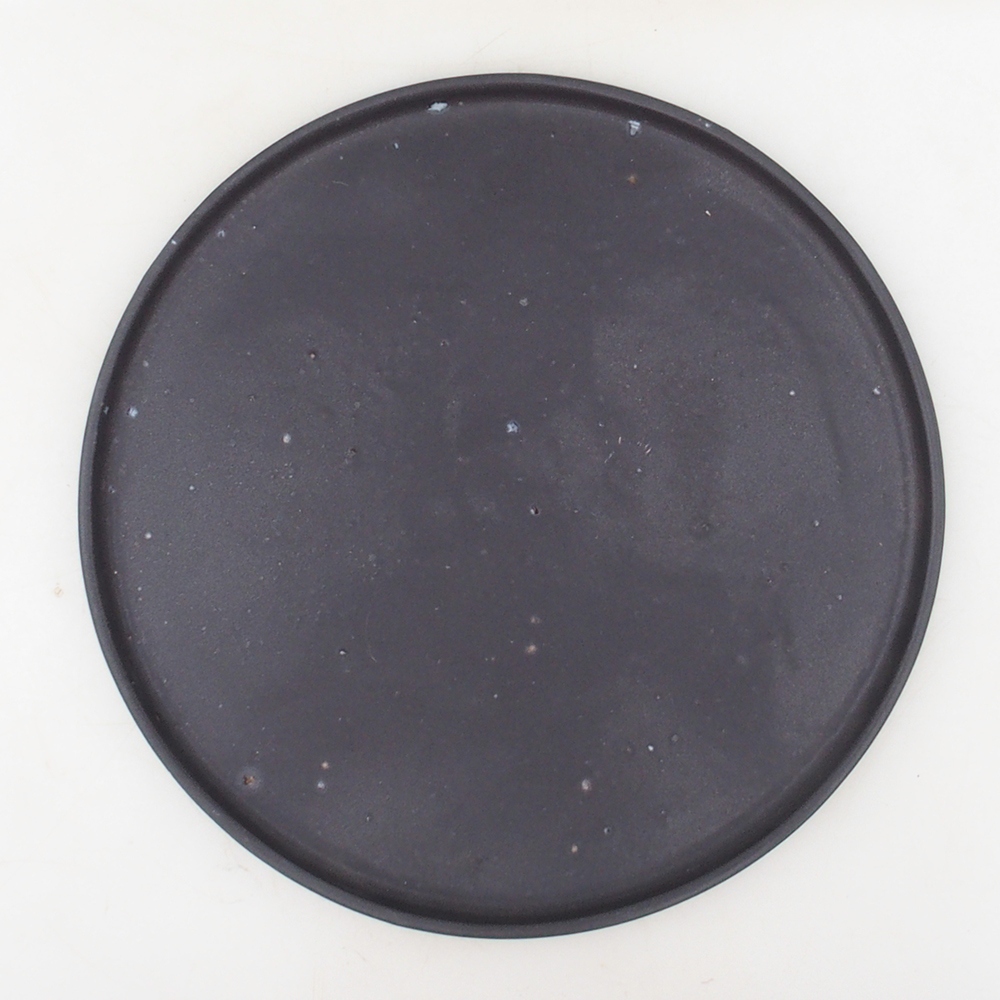 Console ronde pour bonsaïs D7-M - 24,5 x 24,5 x 1 cm - noir mat