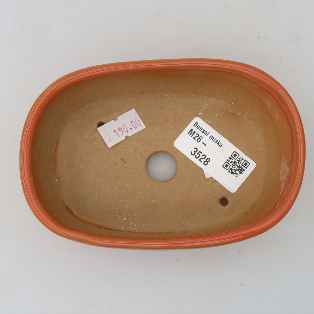 Pot à bonsaï en céramique 13 x 8,5 x 4 cm, couleur orange