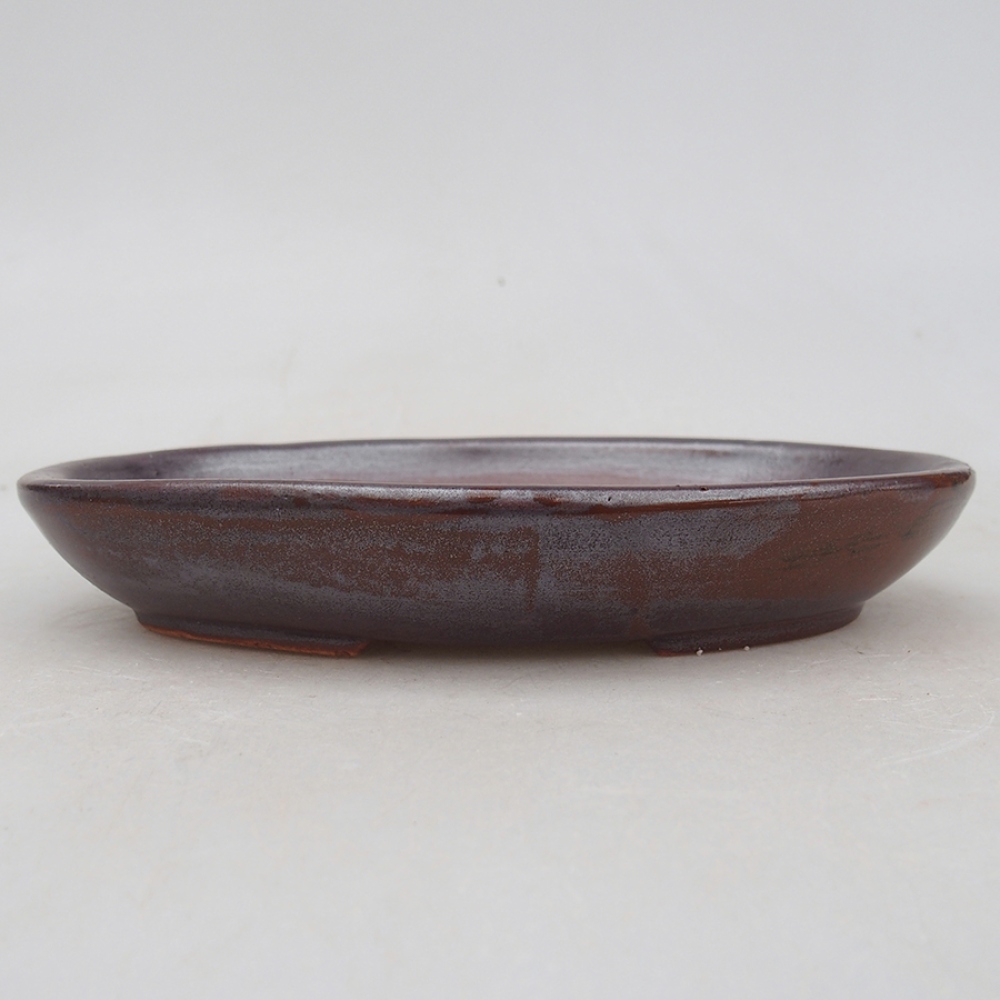 Bol à bonsaï en céramique 15,5 x 11 x 2,5 cm, brun