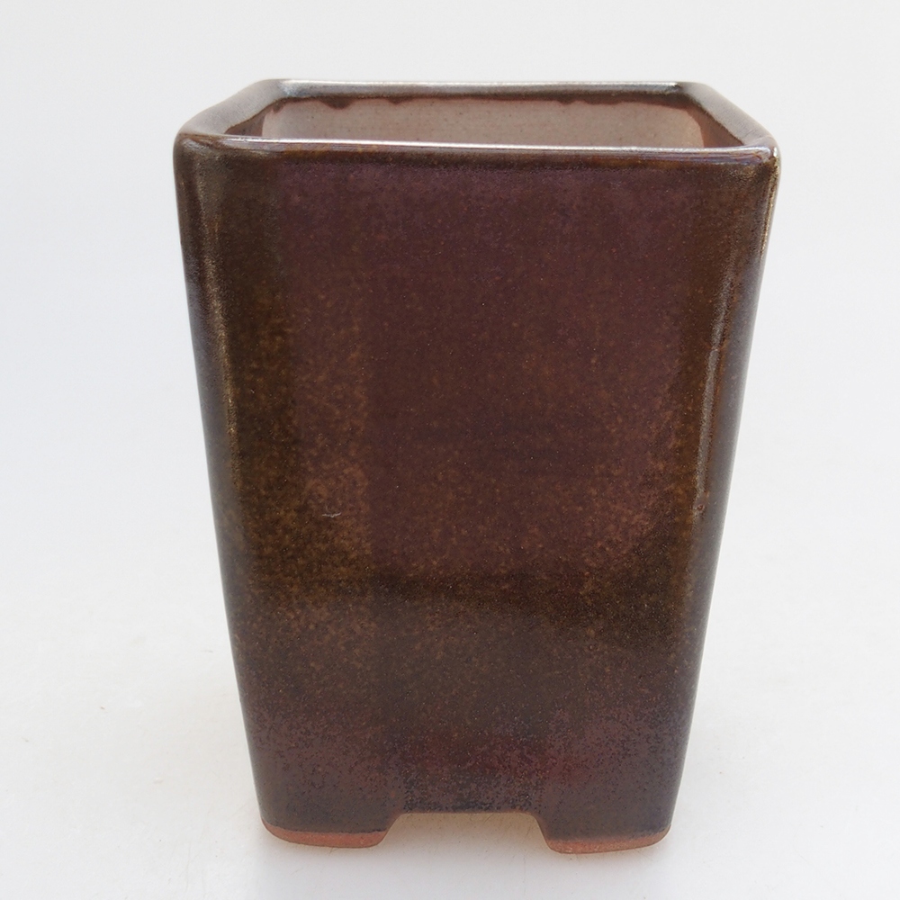 Bol à bonsaï en céramique 7 x 7 x 9,5 cm, brun