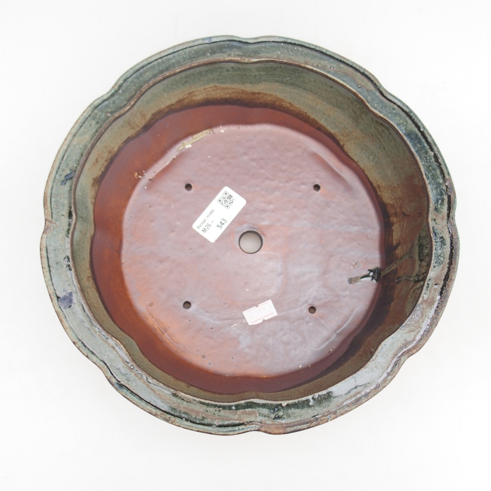 Bol à bonsaï en céramique 26,5 x 26,5 x 8,5 cm, vert