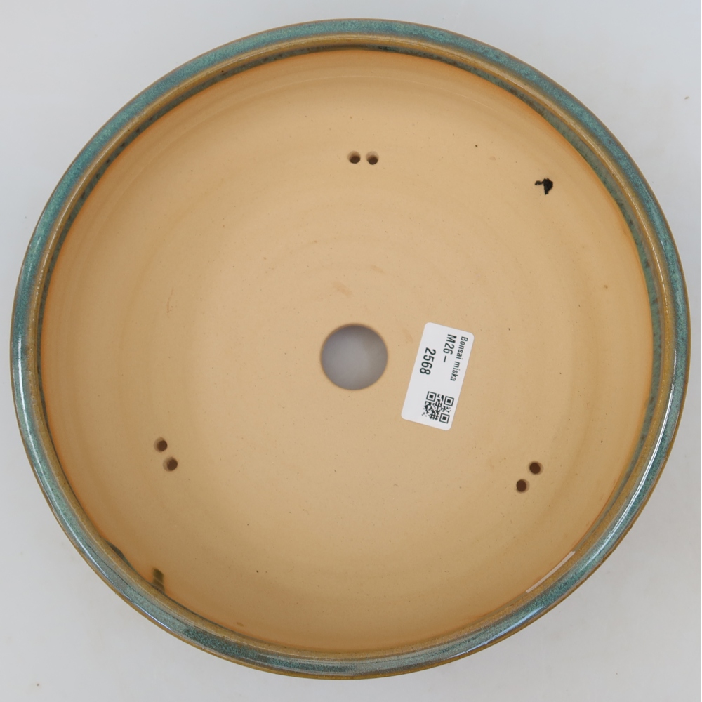 Pot à bonsaï en céramique 23,5 x 23,5 x 6 cm, couleur bleue