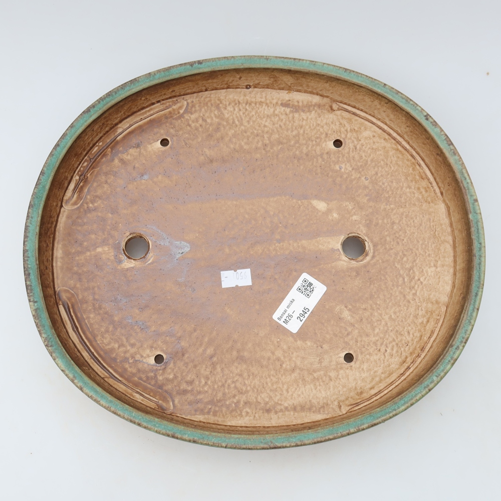 Bol à bonsaï en céramique 31 x 27 x 4,5 cm, vert