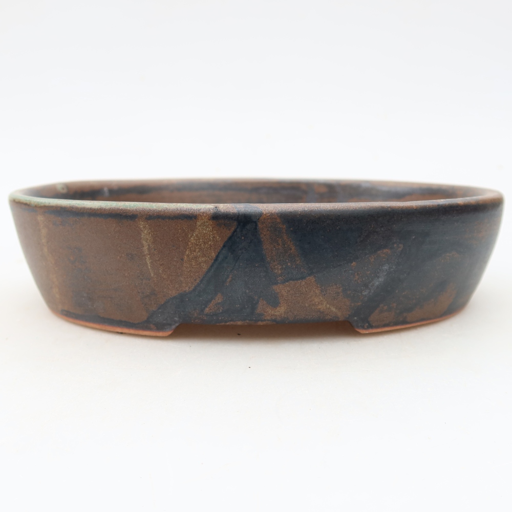 Bol à bonsaï en céramique 17 x 14 x 4 cm, brun