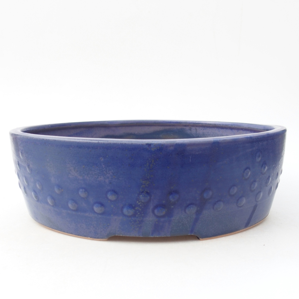 Bol à bonsaï en céramique 24,5 x 24,5 x 7 cm, couleur bleu