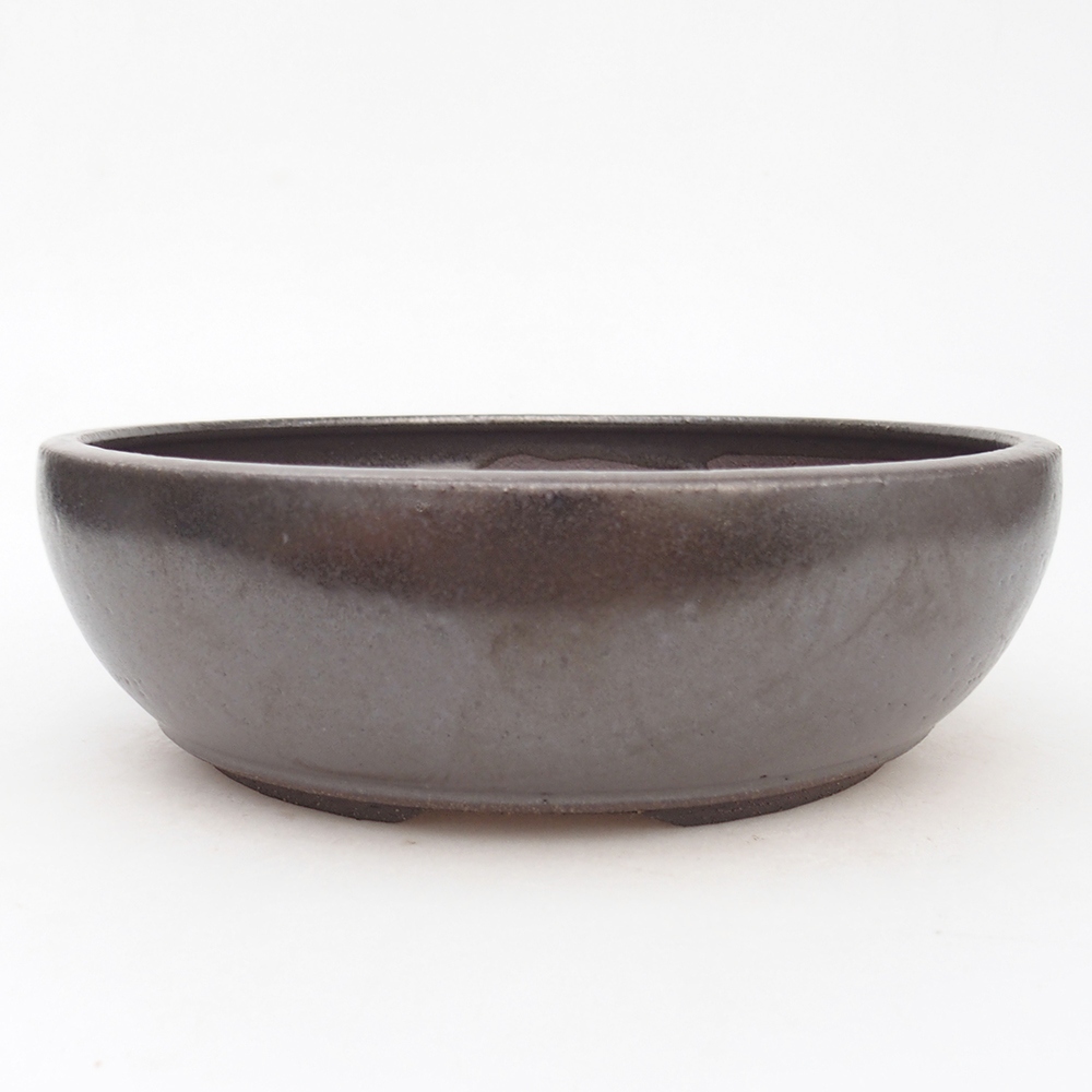 Bol à bonsaï en céramique 20 x 20 x 6,5 cm, couleur métal