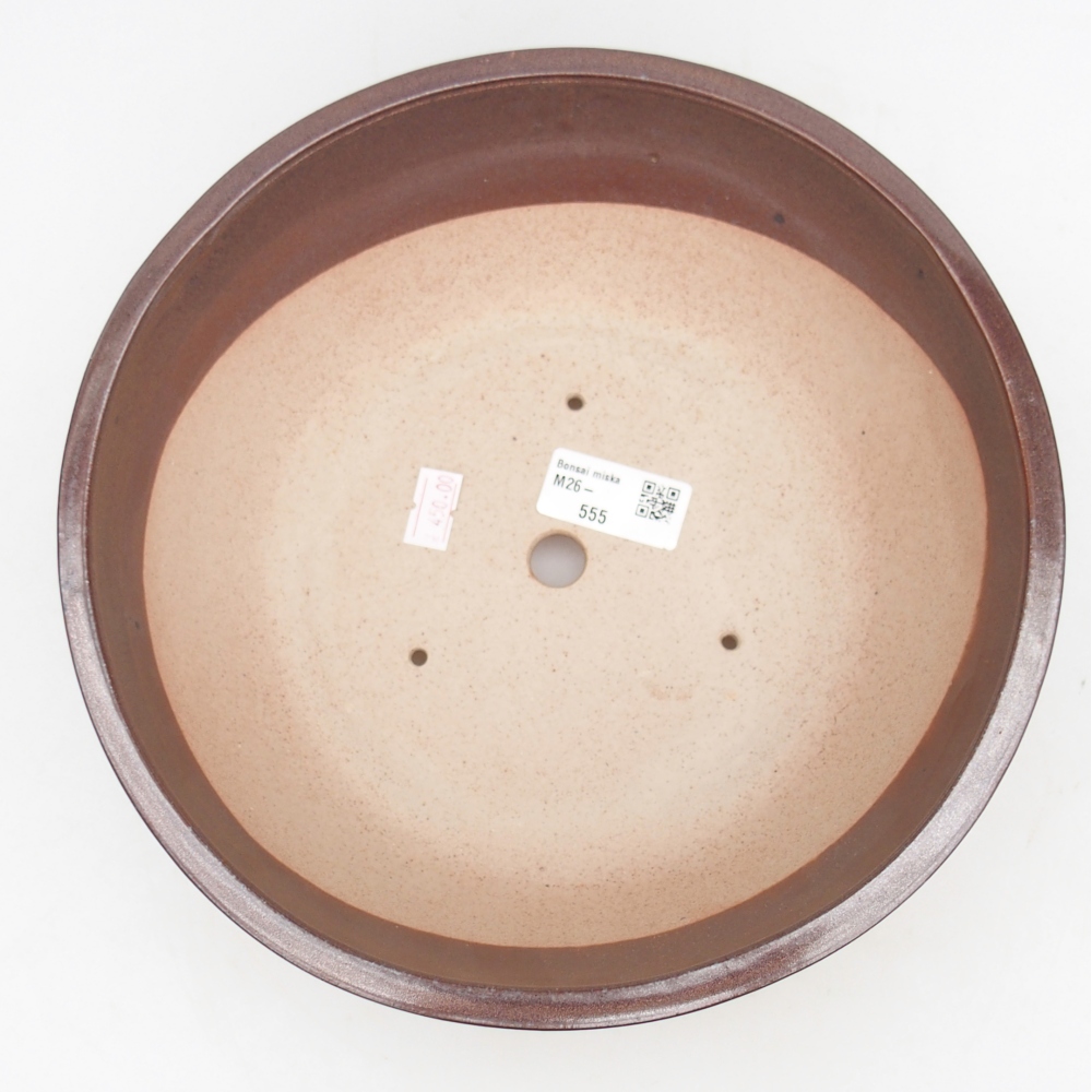 Bol à bonsaï en céramique 24,5 x 24,5 x 7,5 cm, brun