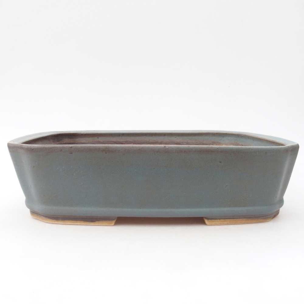 Bol à bonsaï en céramique 25 x 21,5 x 6,5 cm, couleur bleu