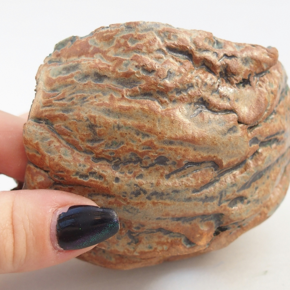 Coquille en céramique 9,5 x 9,5 x 6,5 cm , couleur brun-vert