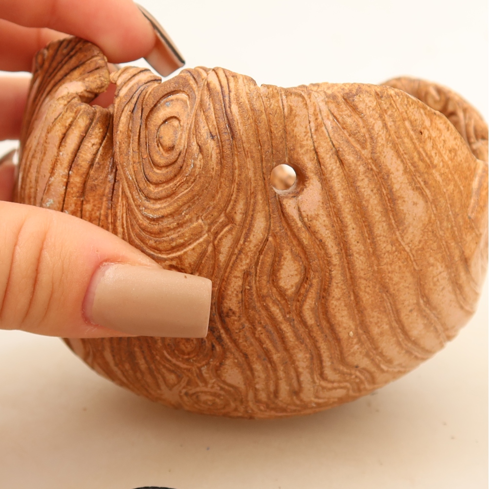 Coquille en céramique pour kokedama, 9,5 x 9 x 8 cm, couleur rose