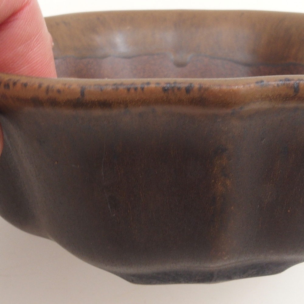 Bol à bonsaï H06 - 14,5 x 14,5 x 5 cm - brun