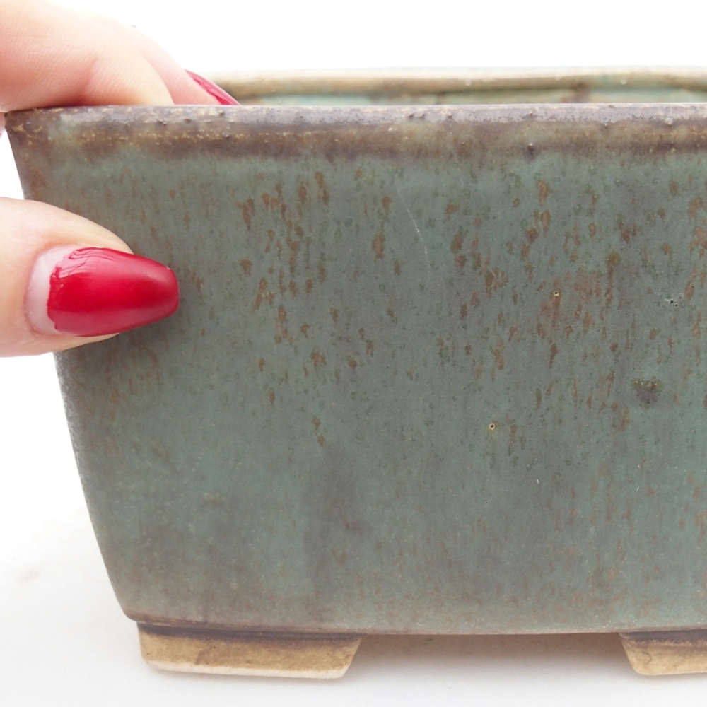 Bol à bonsaï en céramique 12,5 x 12,5 x 8 cm, vert