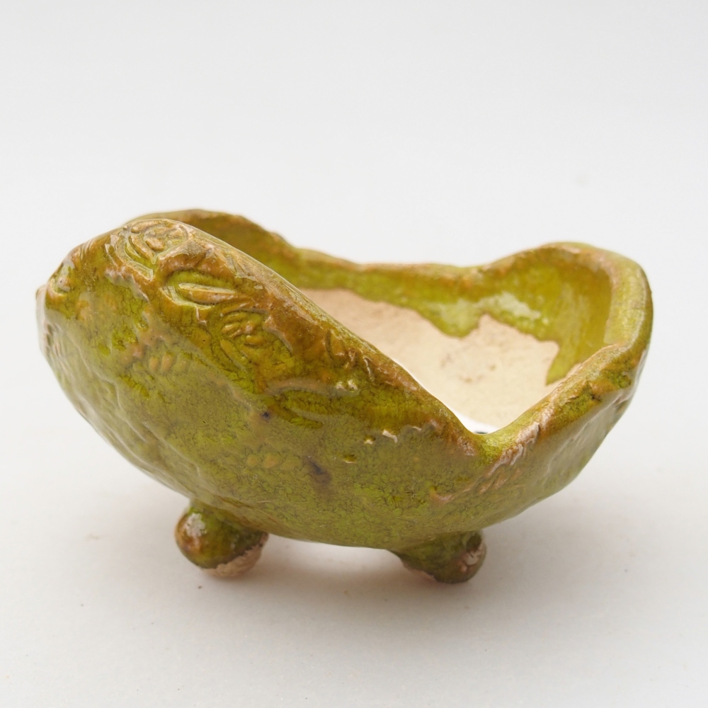 Coquille en céramique 9 x 8,5 x 5,5 cm , couleur verte