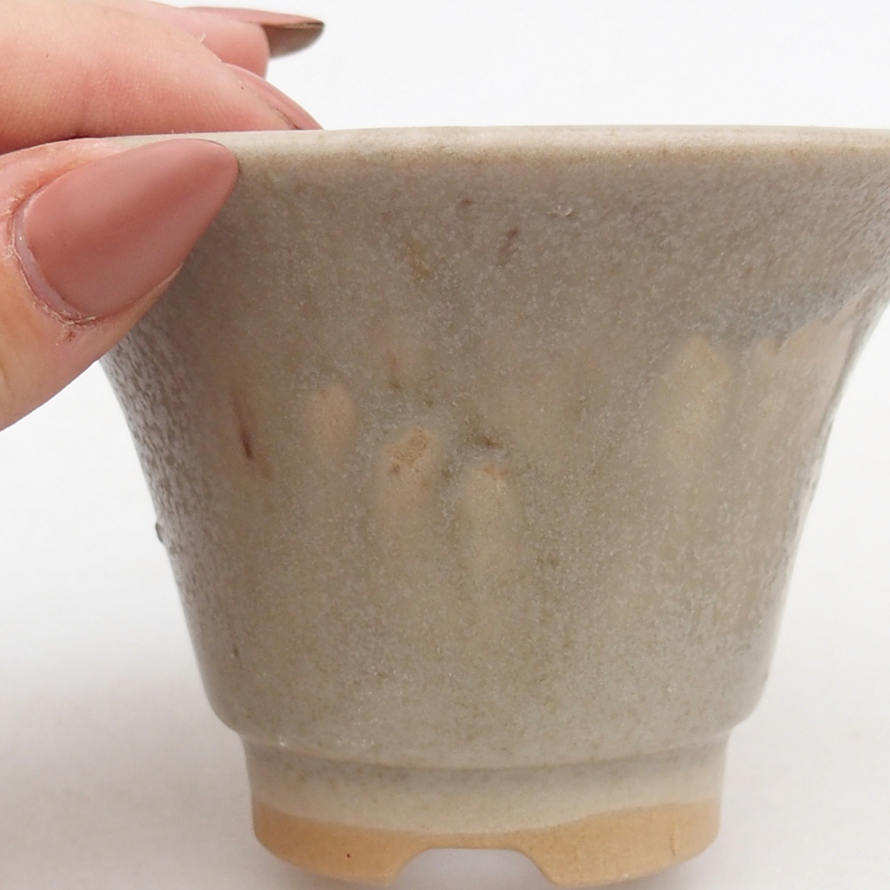 Bol à bonsaï en céramique 10,5 x 10,5 x 7 cm, gris