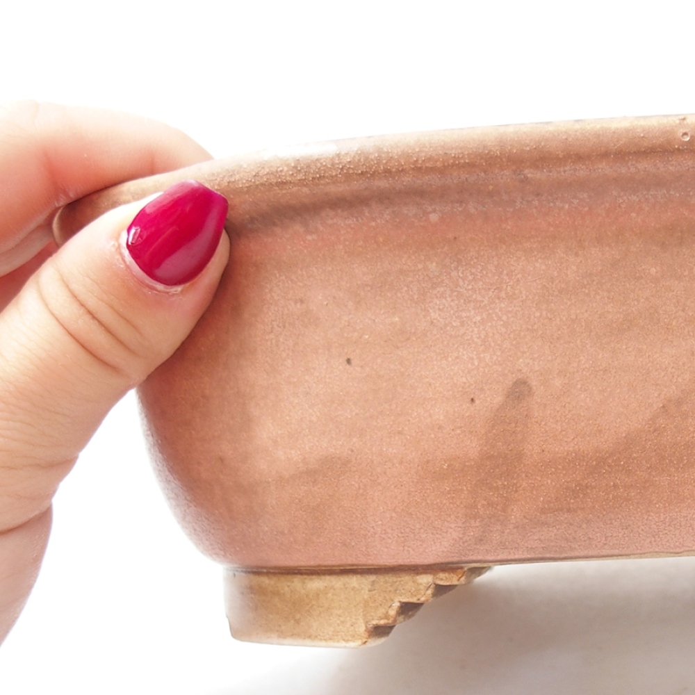 Bol à bonsaï en céramique 20 x 16 x 7 cm, rose