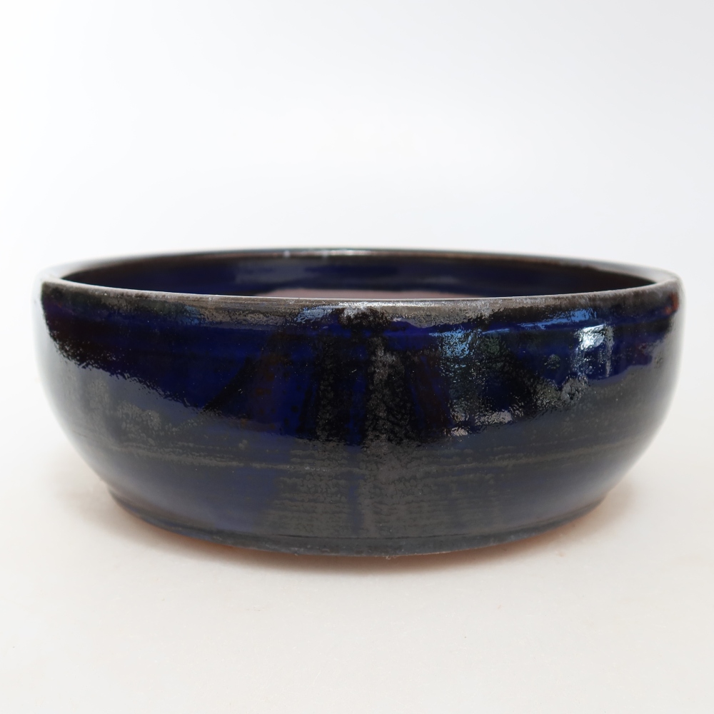Bol à bonsaï en céramique 16 x 16 x 5,5 cm, couleur bleu
