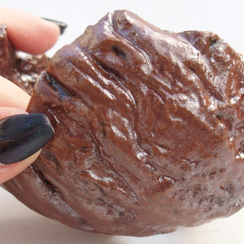 Coquille en céramique 10 x 10 x 7 cm , couleur marron