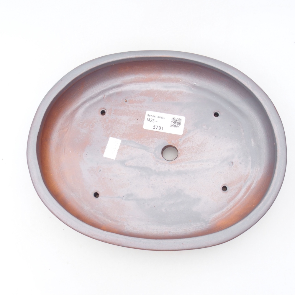 Bol à bonsaï en céramique 25 x 20 x 4 cm, couleur métal