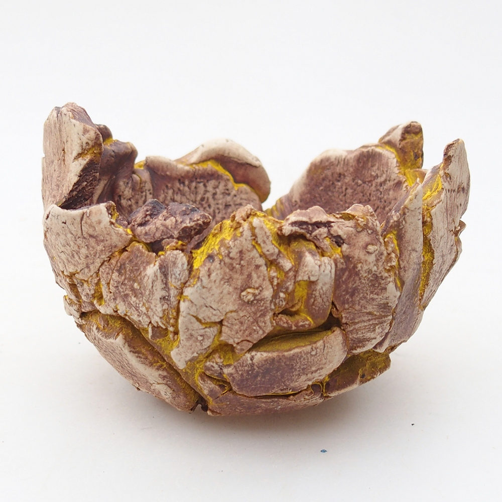 Coquille en céramique 9,5 x 9 x 7 cm , couleur jaune