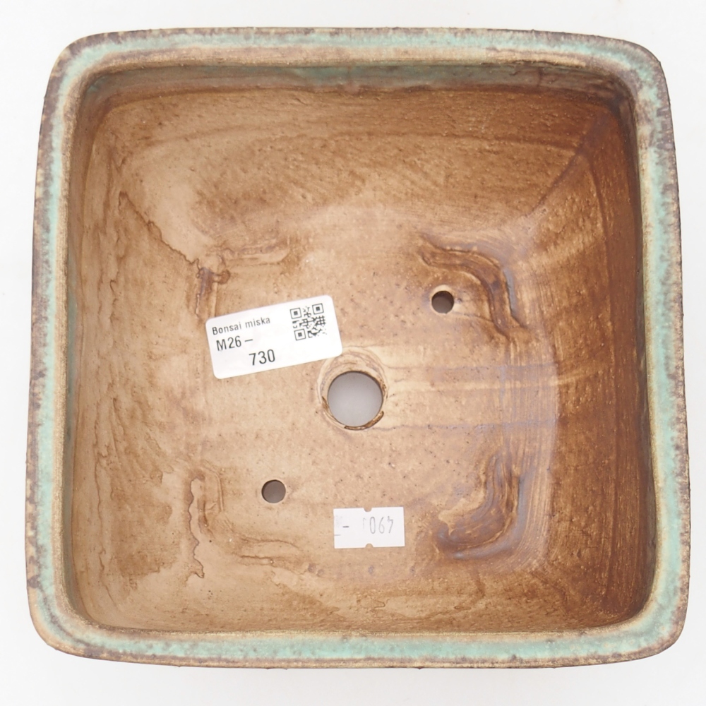 Bol à bonsaï en céramique 16 x 16 x 9,5 cm, vert