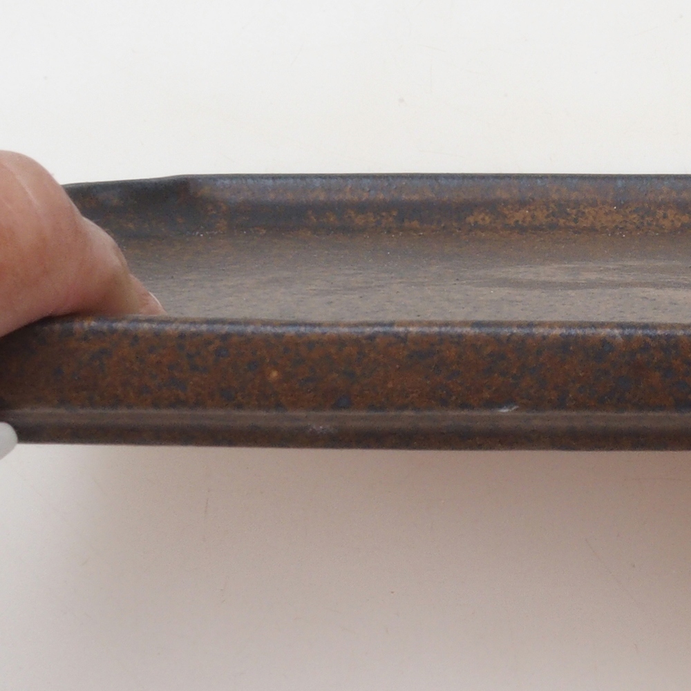 Bol en céramique H07 - 28 x 19 x 1,5 cm - brun