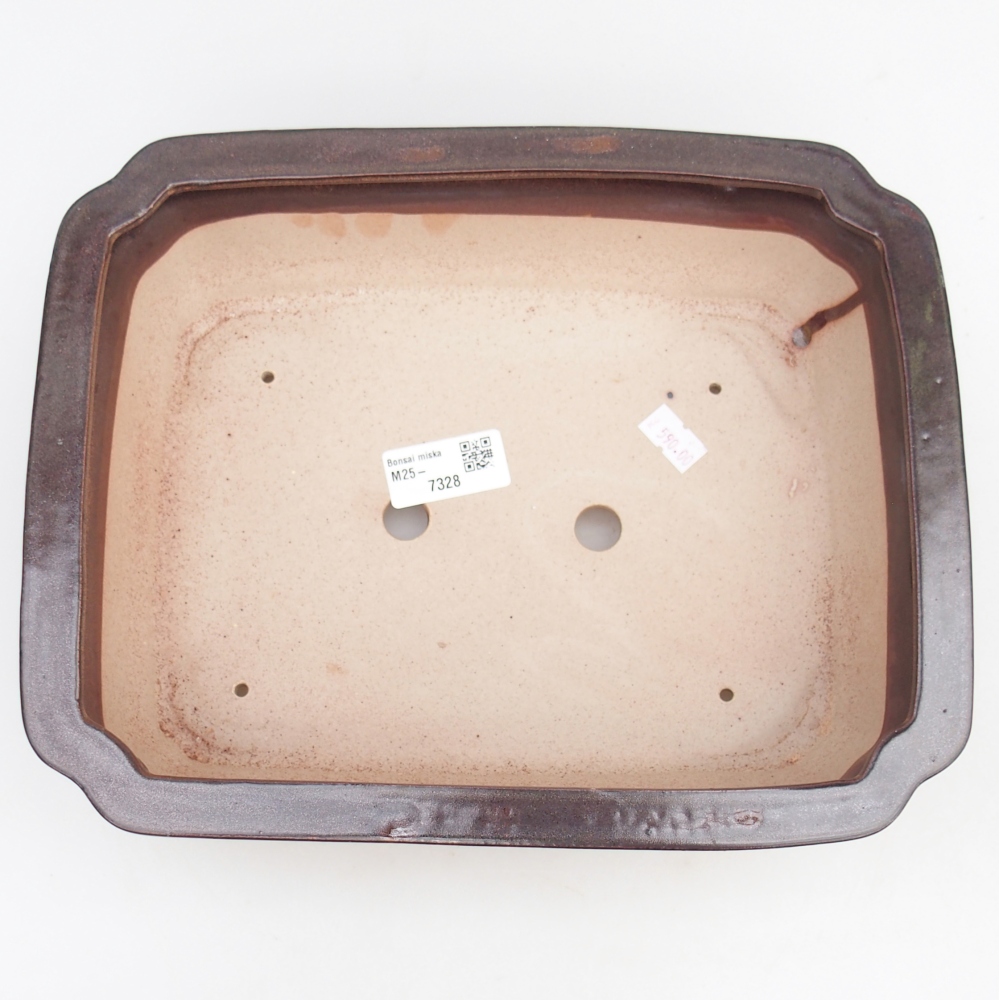 Bol à bonsaï en céramique 27,5 x 22 x 7 cm, brun
