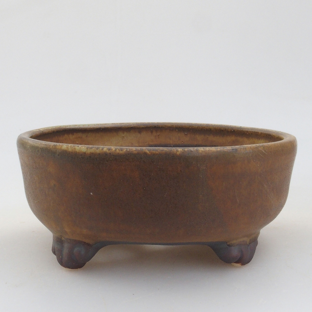 Bol à bonsaï en céramique 10 x 8,5 x 4 cm, brun