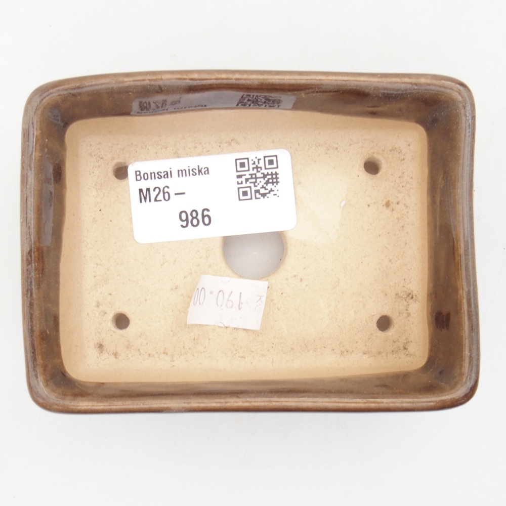Bol à bonsaï en céramique 10 x 7 x 3,5 cm, brun