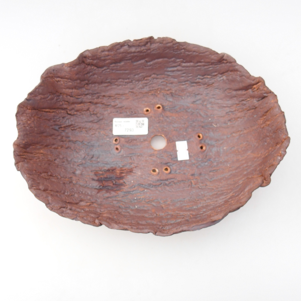 Coquille en céramique 28 x 21,5 x 8,5 cm , couleur marron