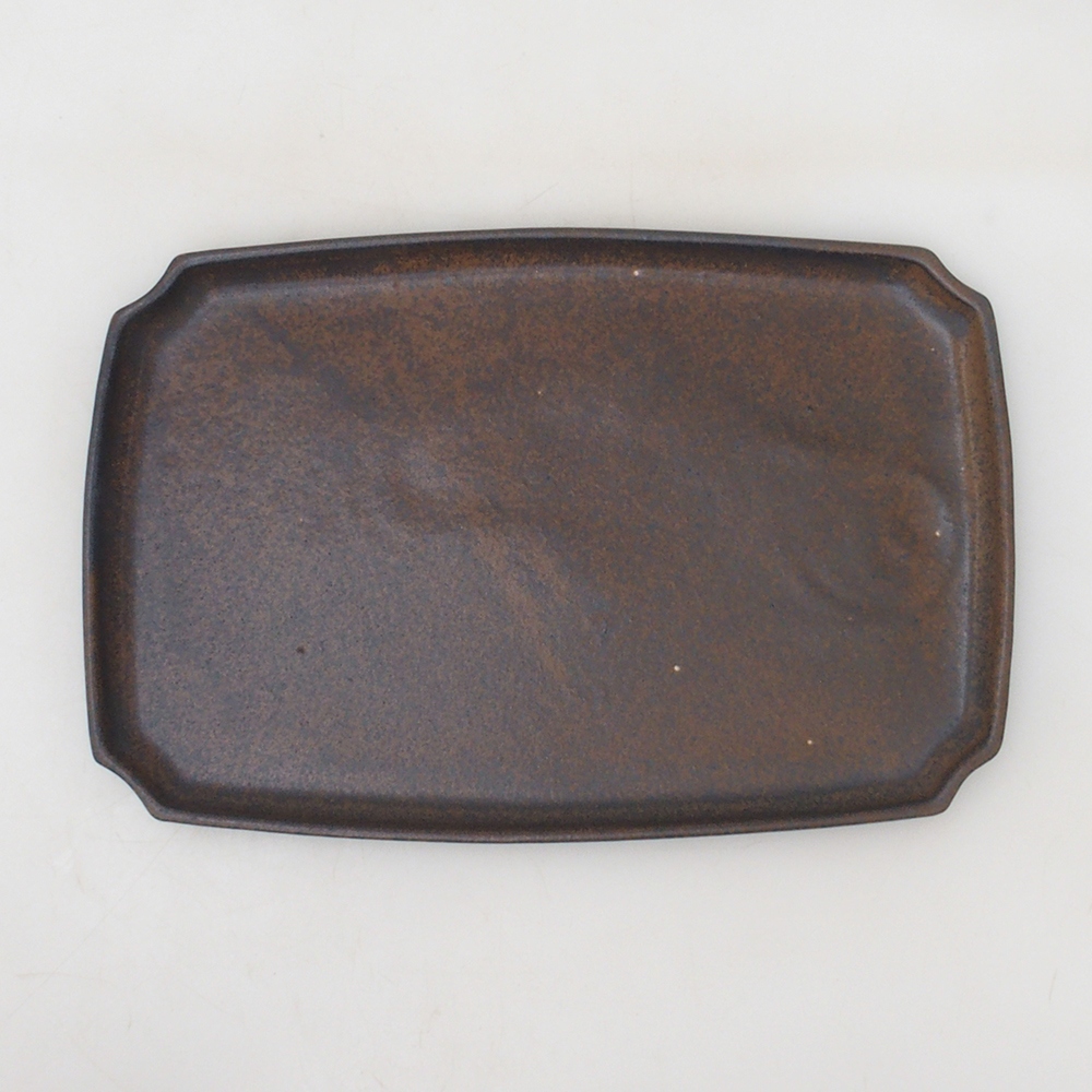 Bol en céramique H07 - 28 x 19 x 1,5 cm - brun