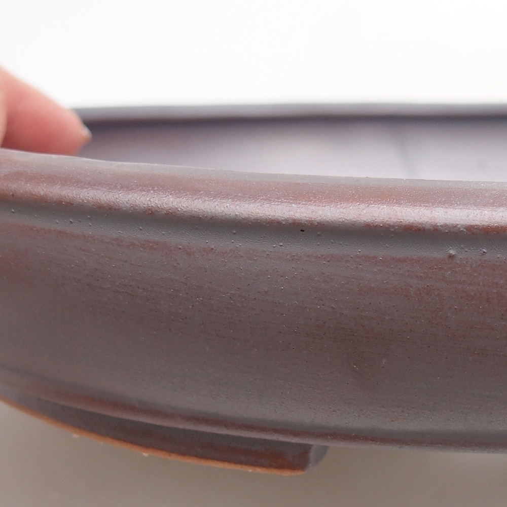 Bol à bonsaï en céramique 24 x 19,5 x 4 cm, couleur métal