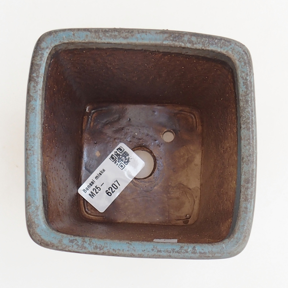 Bol à bonsaï en céramique 10 x 10 x 12 cm, couleur bleu