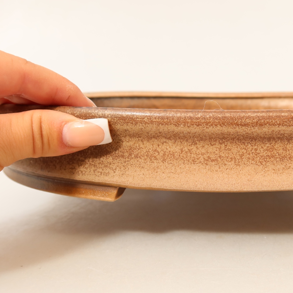 Pot à bonsaï en céramique 30,5 x 26,5 x 4 cm, couleur rose