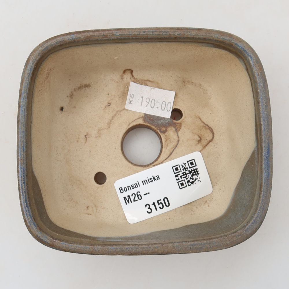Pot à bonsaï en céramique 10 x 8,5 x 4 cm, couleur bleue