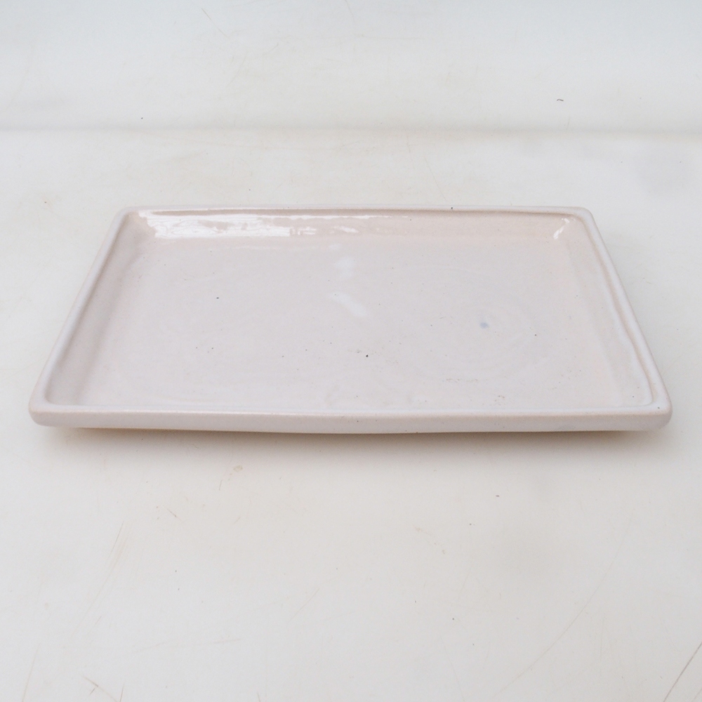 Soucoupe Bonsaï rectangle 19,5 x 14 x 1,5 cm - blanc