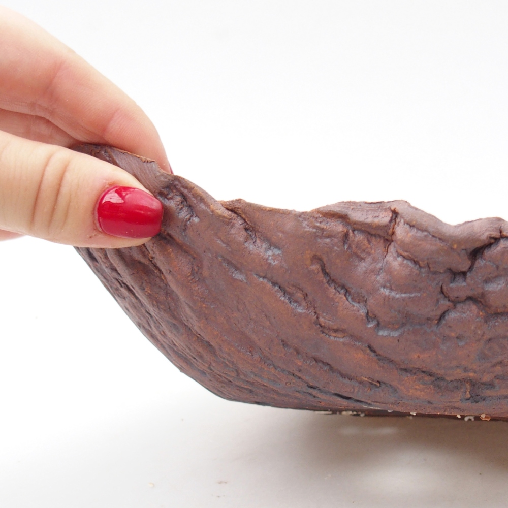 Coquille en céramique 23 x 16,5 x 6 cm , couleur marron