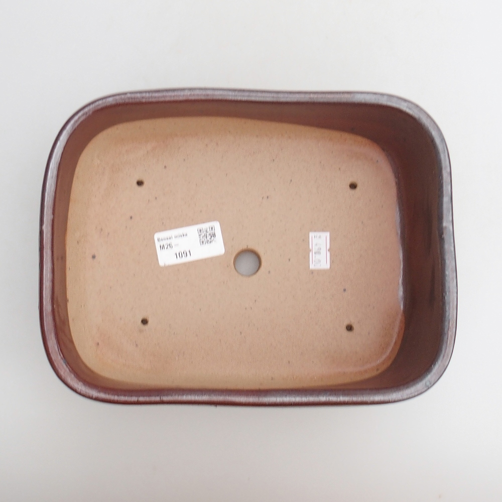 Bol à bonsaï en céramique 23 x 17 x 7,5 cm, couleur bordeaux