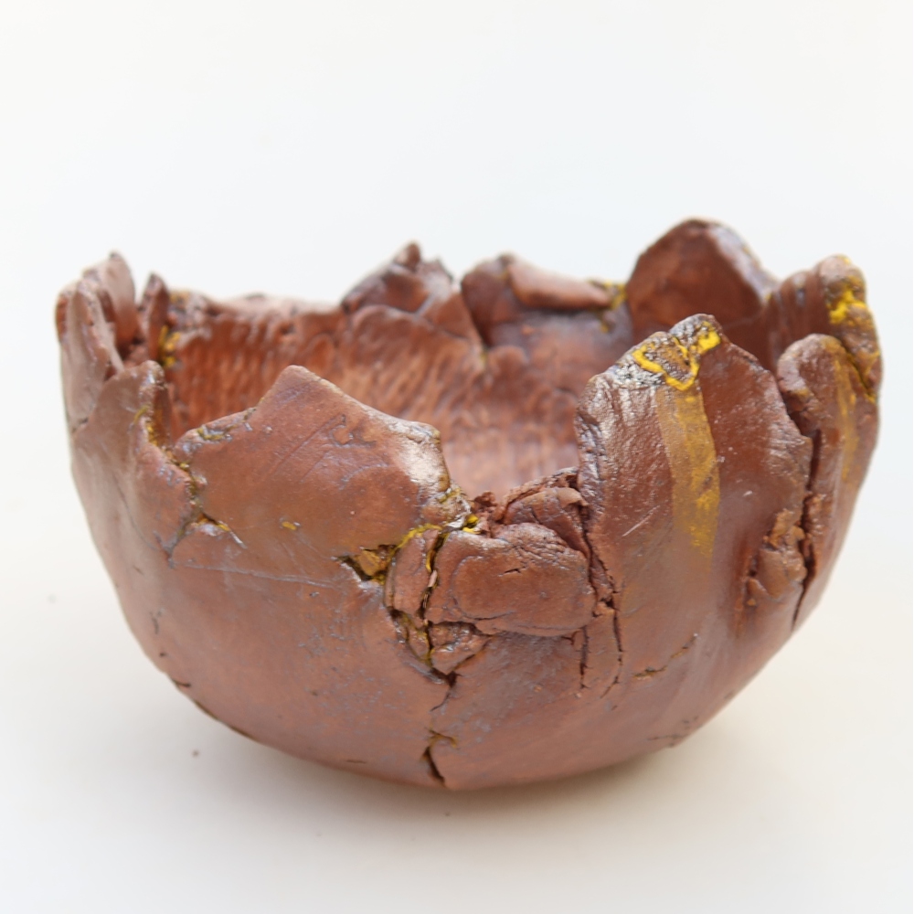 Coquille en céramique  10 x 10 x 7 cm, couleur jaune