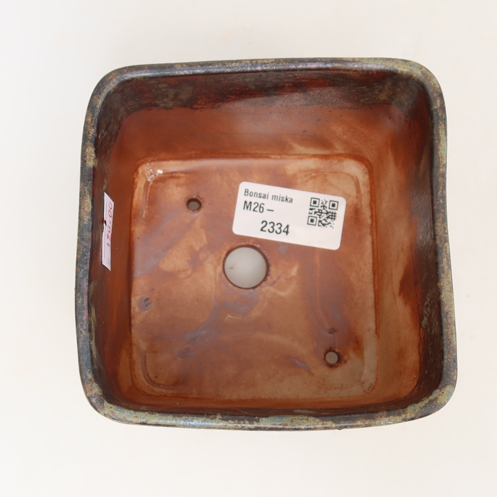 Pot à bonsaï en céramique 10,5 x 10,5 x 8,5 cm, couleur marron