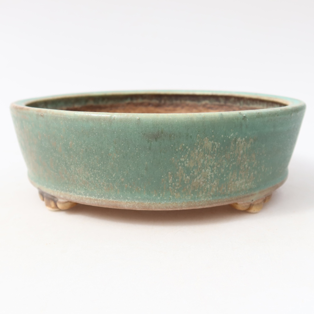 Bol à bonsaï en céramique 15,5 x 15,5 x 5 cm, vert
