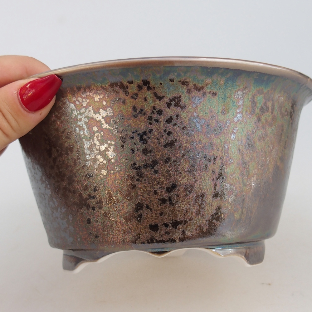 Bol à bonsaï en céramique 16 x 16 x 8,5 cm, couleur or