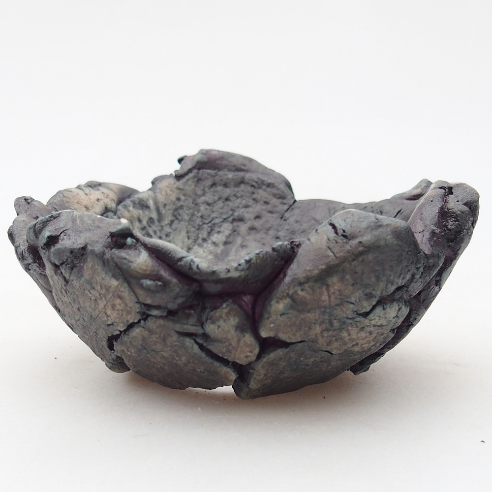 Coquille en céramique 9 x 8,5 x 4,5 cm , couleur violet