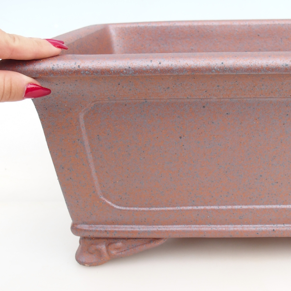 Bol bonsaï en céramique 41,5 x 29 x 17 cm , couleur métal - ENLEVEMENT PERSONNEL UNIQUEMENT ou transport sur palette